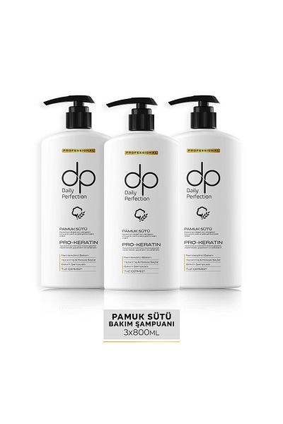 dp Daily Perfection 800 ml Cotton Milk Shampoo - 3 Pieces