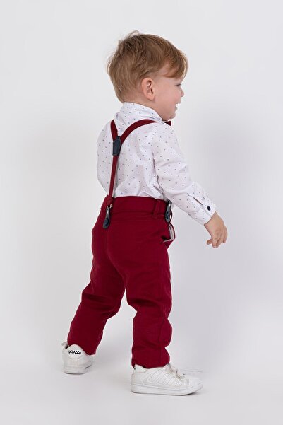 BİGÜMEX Striped Patterned Salopet 4-Piece Boy's Bodysuit Suit