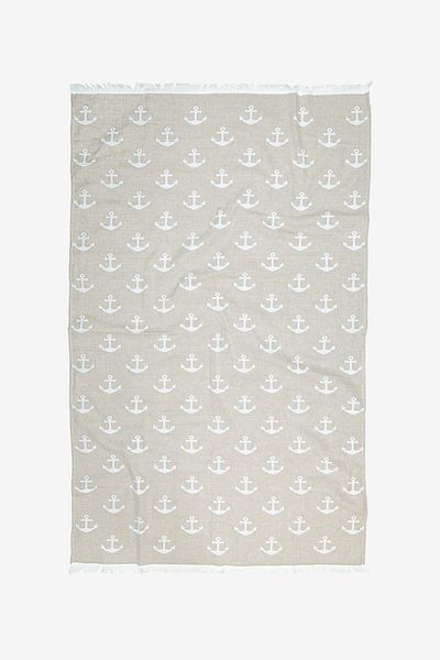 Barine Beige Anchor Pamuk Peştamal - 90x170
