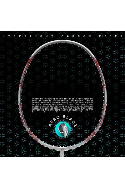 Hundred Nuclear 78 Badminton Racquet | White/red | Lightweight & Strong | Professional Racket