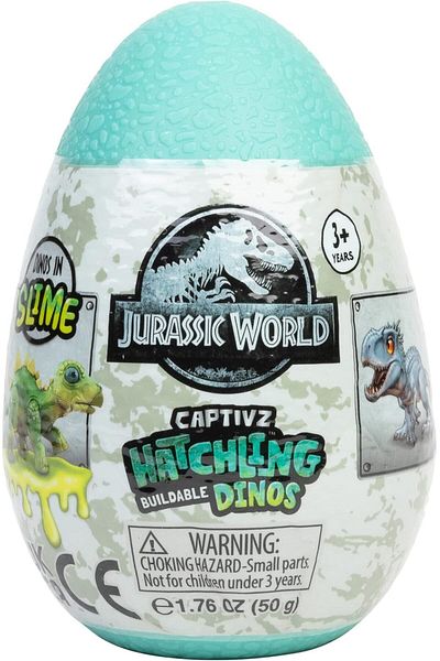 JURASSIC WORLD مجموعة ألعاب الديناصورات القابلة للبناء من Captivz Hatchling | باللون الأخضر، 50 جرامًا | لعبة إبداعية للأطفال | مجموعة ألعاب الديناصورات