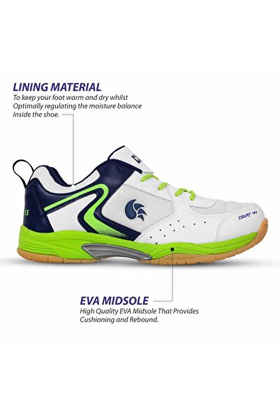 DSC Court 44 Badminton Shoes | Men And Boys | Natural Crape Rubber | Non-marking Outsole