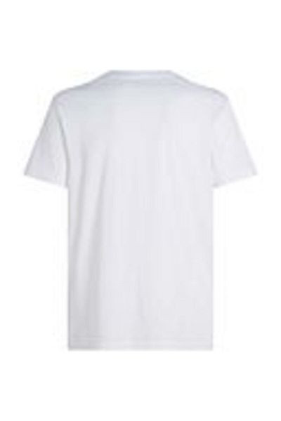 Calvin Klein Relaxed Fit Minimal Print White Men's T-Shirt - J30J 327075 -Yaf