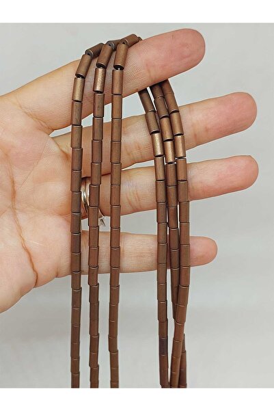 Yasamtohumu 4x8mm cilindar od hematitnog kamena - niz (54638)