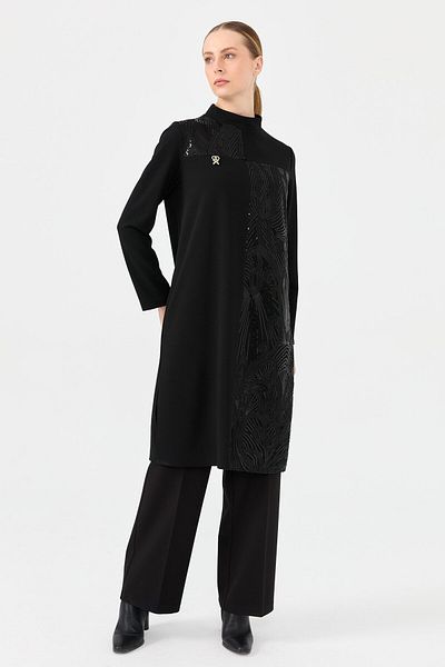 Esswaap Black Tunic - Stylish Design with Lace Detail
