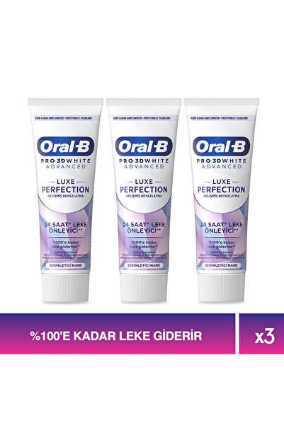 Oral-B Pro 3D White Advanced Luxe Perfection Diş Macunu 75 ml x 3