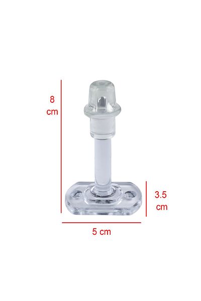 Badem10 Bara de protectie pentru usa mobilier din plastic transparent - Set opritor si suport de 8 cm