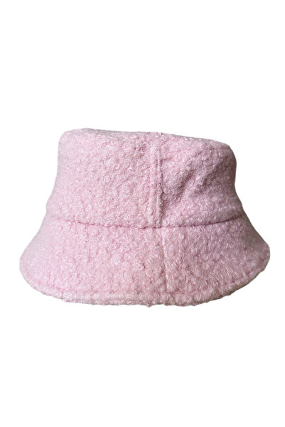 Wolly Wonders Peluş Kıvırcık Tüylü Kışlık Bebek Pembesi Bucket şapka