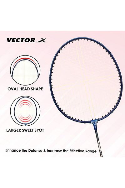 Vector X Aluminum Badminton Racket | Pack Of 3 | Nylon Shuttles | Full Cover Set | Sport