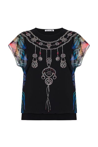 MİYORO Women's Off-Shoulder Patterned Plus Size Blouse