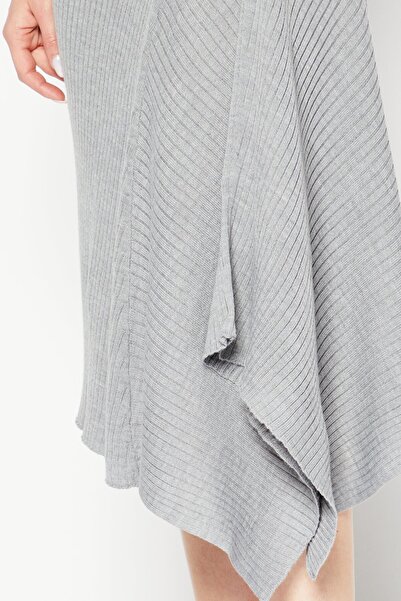 PİNKO Women Solid Ribbed Midi Skirt, Grey