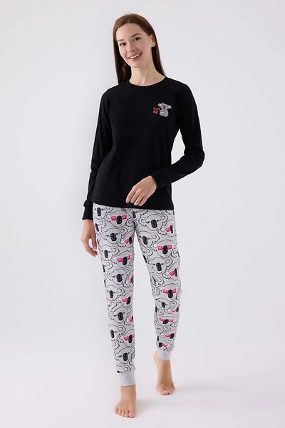 ROLY POLY 3491-S Set de pijamale din bumbac pieptănat cu model Koala - picioare elastice, combinați