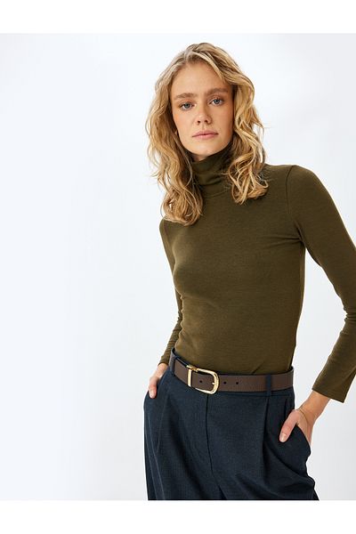 Koton X Melis Ağazat - Slim Fit Long Sleeve Turtleneck Tee