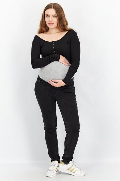 GEBE Maternity Regular Fit Denim Jeans, Black