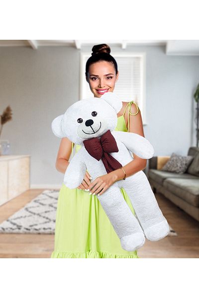 Pandamkee 120 دب أبيض كبير مع ربطة عنق محلية
