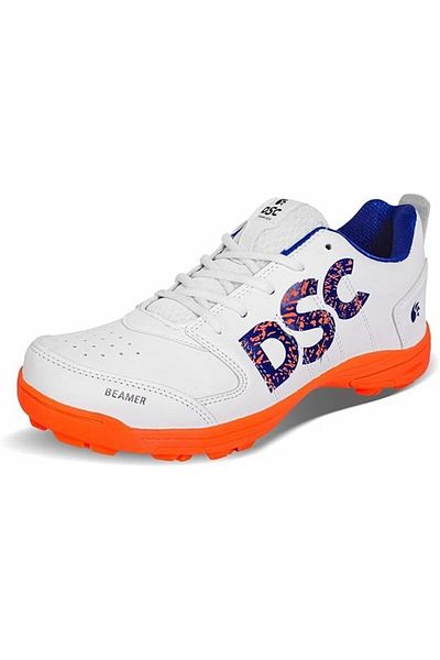 DSC Beamer Cricket Shoes | Fluro Orange/white | Durable Sports Shoes | Size 36 Eu