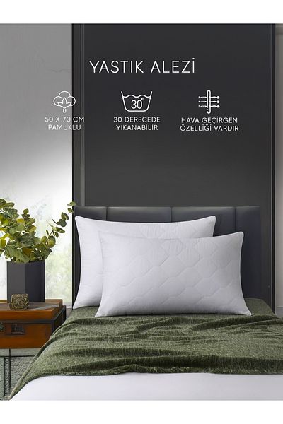 MODELHOME Saltele de protecție pentru perne din bumbac matlasat (PACHET DE 4)