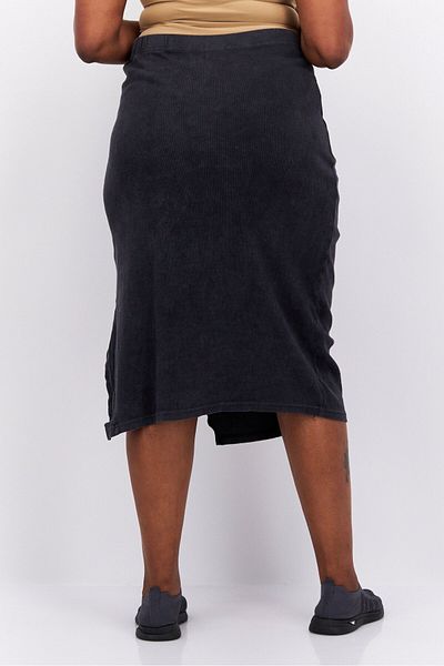 I Saw It First Women Textured Midi Skirts, Dark Grey