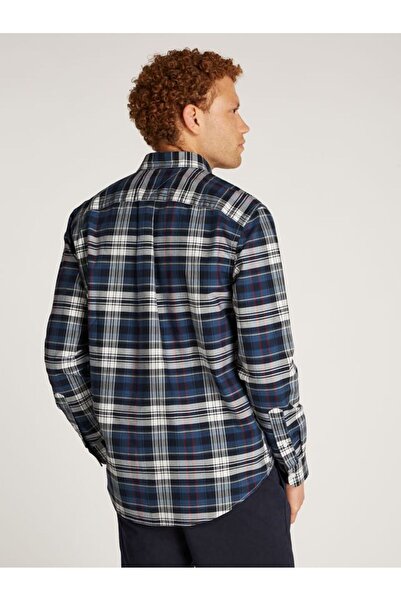 Tommy Hilfiger Erkek Regular Fit Kapüşonlu Fermuar Kapamalı Beli Lastikli Uzun Kollu Şişme Mavi Gömlek MW0MW37566-0