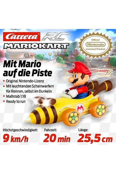 Carrera Rc Mario Kart Bumble V | Turbo Mushroom | Luminous Lights | 2.4 Ghz | Age 6 | Racing