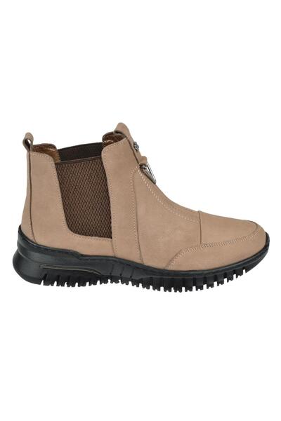 pullman Hakiki Deri Comfort Kadın Bot AT-019 BEJ NUBUK