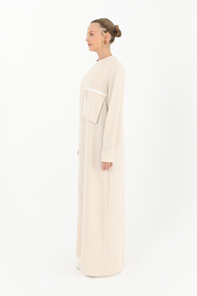 Puane Γυναικείο φόρεμα με φερμουάρ στην τσέπη - 12516ELB - ΜΠΕΙΖ