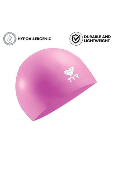TYR Wrinkle Free Junior Silicone Cap | One Size | Swimming Cap | Kids Swim Gear