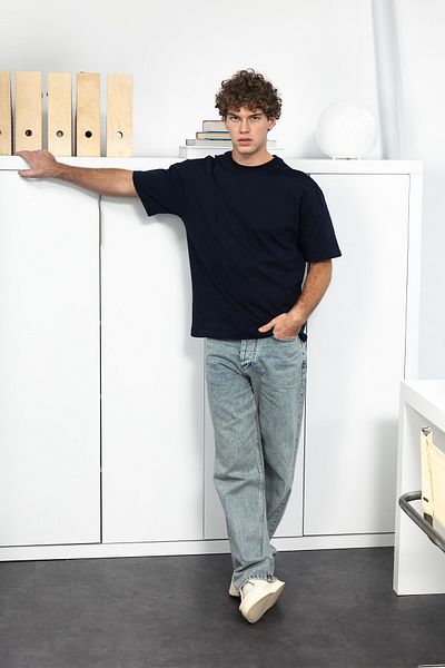 GIESTO Μπλουζάκι με κοντό μανίκι Navy Blue Basic