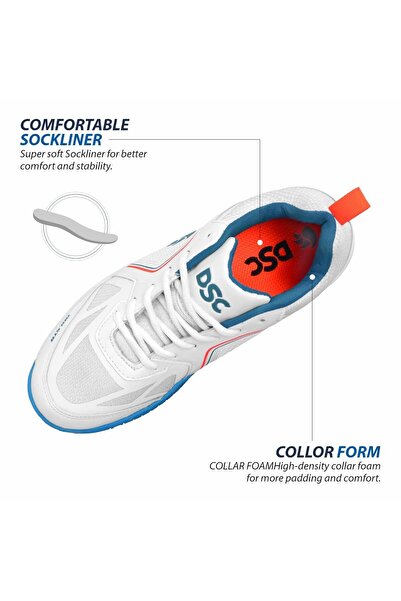 DSC Men's Bolstr Badminton Shoes | Orange/turquoise | Lightweight Sports Shoes | Size Uk 4