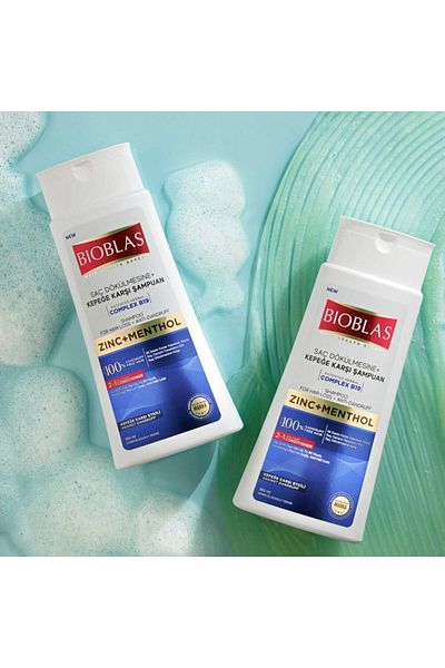 Bioblas Zinc Menthol Shampoo Effective Against Hair Loss and Dandruff