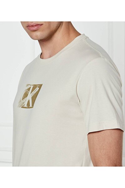 Calvin Klein Erkek Nevürlü Yaka Kısa Kollu Baskılı Gri T-Shirt J30J327077-PDH