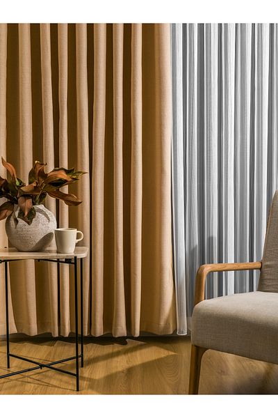 Karesi Hardalrengi Flex Linen Fon Curtain 1X3 18488 Single Wing