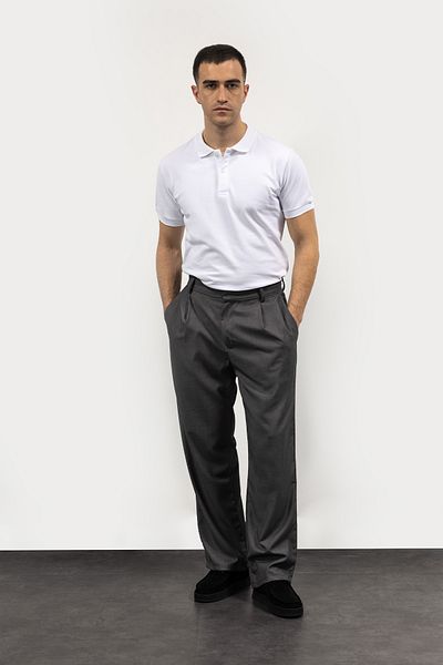 GIESTO Anthracite Basic Πλισέ Παντελόνι
