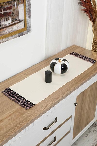 Aisha's Design عداء مقاس 120x40 سم مع بوم بوم ملون - R-61O