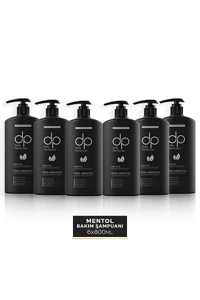 dp Daily Perfection 800 ml Menthol Refreshing Shampoo - 6 Pieces