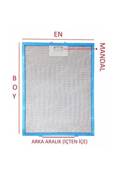 Parmis Mekappa Uyumlu Davlumbaz 26,8x26 Cm Arka Ara 12,5 Cm Aspiratör Filtresi