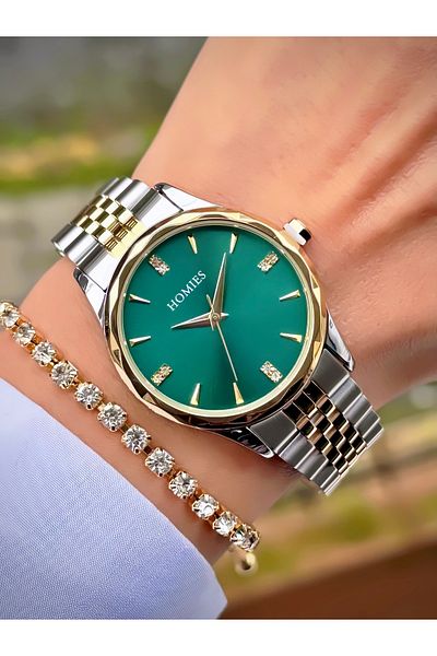 Homies Steel Band Women's Watch Stone Motif Waterproof