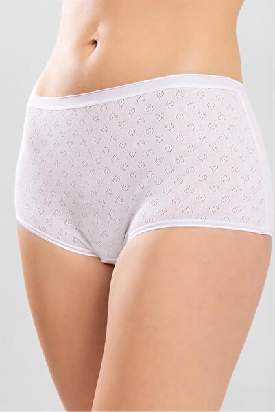 BAYKAR Γυναικεία Λευκά Βαμβακερά Μικροσκοπικά Τρύπα Μπάτο Εσώρουχα 6 Συσκευασία Λευκό