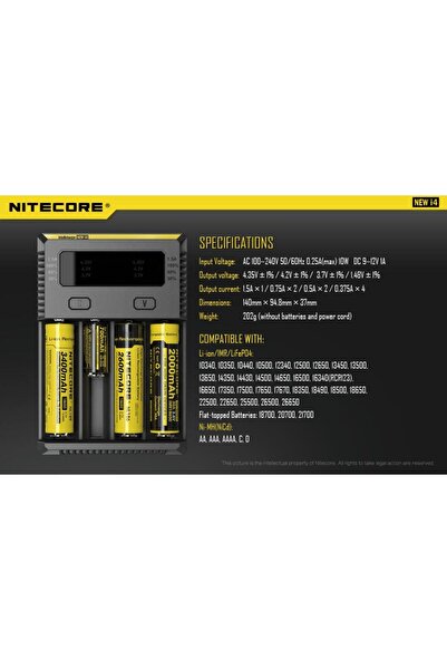 Nitecore New I4 Pil Şarj Aleti Li-ion Imr Lifepo4 Dolum Cihazı