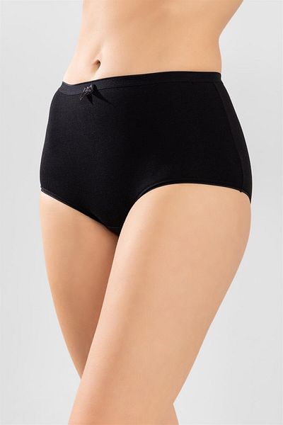 BAYKAR Women's Classic Cut Cotton Plain Bato Panties 3 Pack Black