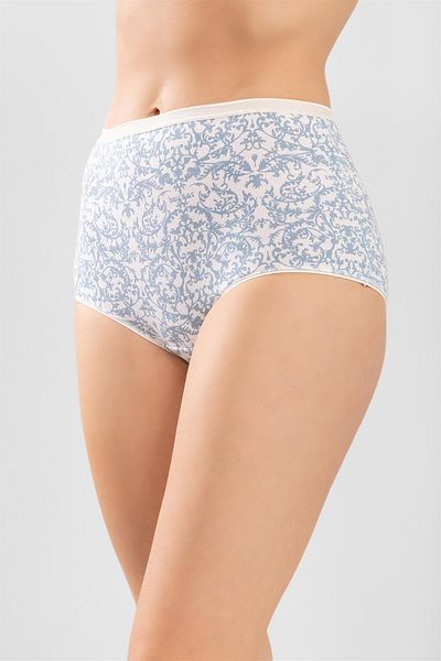 BAYKAR High Waist Cotton Bato Panties - Shawl Pattern, Pink, Pack of 3