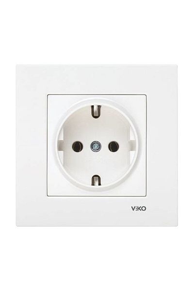 VİKO Karre White Grounded Socket Framed