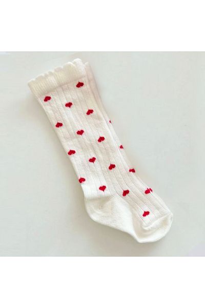 NoraKids Girl's 0-1 Year Old Heart Patterned Socks 3 Pack
