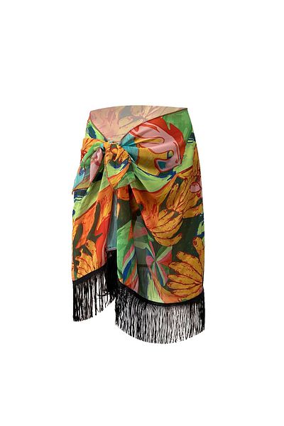 Bolder Amore Tropical Tasseled Short Pareo