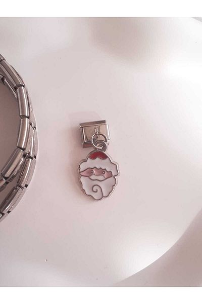 bijoux uniques Christmas&New Year Special Series Santa Claus Figured Steel Italian Charm