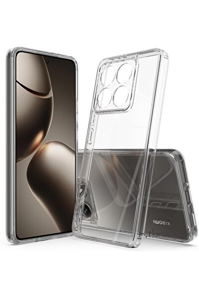 m.tk moveteck Case for Xiaomi Mi 14t Pro Case with Camera Protection Soft Colorless Transparent Silicone Cover with Protrusion