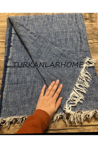turkanlarhome Husă din bumbac multifuncțională - șal pentru canapea - husă pentru scaun 175X215 (ALBASTRU)