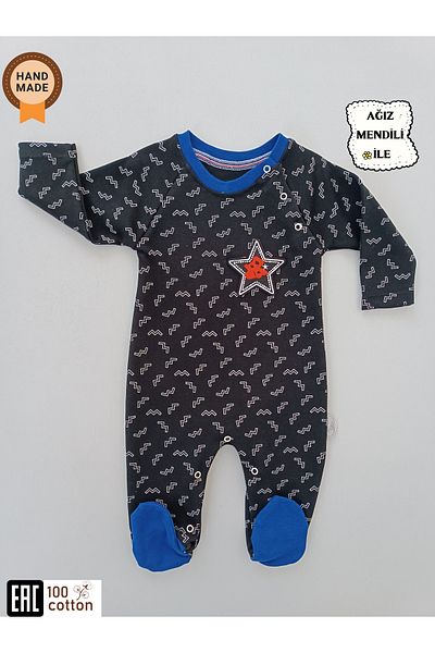 Tomuycuk Nono Star Baby Girl / Boy Unisex Jumpsuit Black Gift Baby Clothing