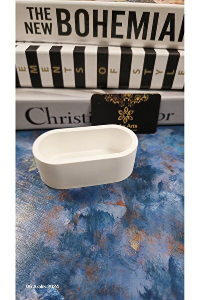 elayarts Beyaz Boyanabilir Mini Saksı Mumluk Sabunluk Ham Dekoratif Hediyelik...