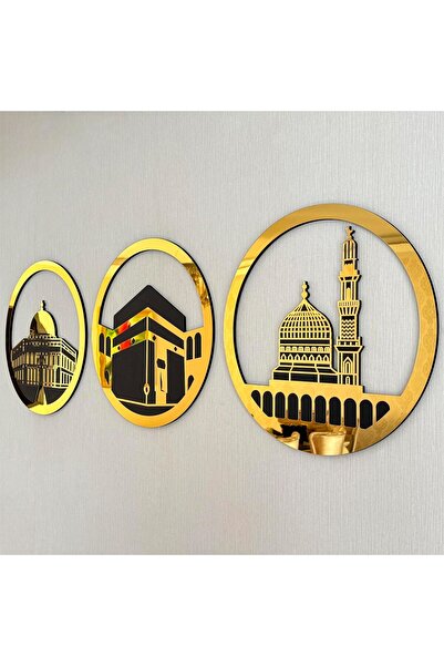YALOVA SHOP Dekoratif 3 Kutsal İslam Mâbedi (Kâbe,Mescid-i Nebevî ve Mescid-i...